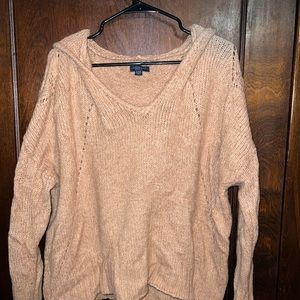 Hooded Tan Sweater
